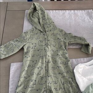 Carter's Taupe Hooded Romper